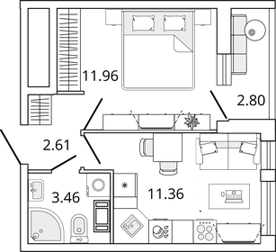 34 м², 1-комнатная квартира 9 250 000 ₽ - изображение 6