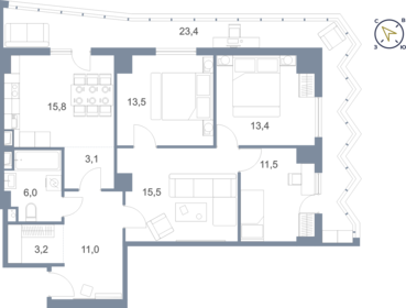 116,4 м², 3-комнатная квартира 8 310 000 ₽ - изображение 17