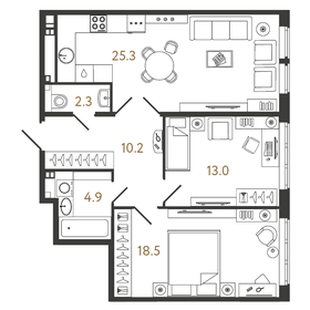 63 м², 2-комнатная квартира 18 500 000 ₽ - изображение 28