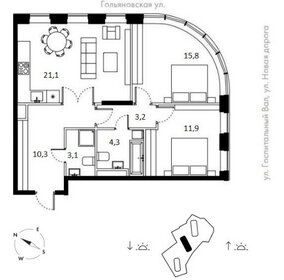 Квартира 69,7 м², студия - изображение 2