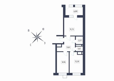 60,4 м², 2-комнатная квартира 7 406 834 ₽ - изображение 1