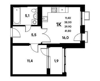 41,6 м², 1-комнатная квартира 7 004 719 ₽ - изображение 17