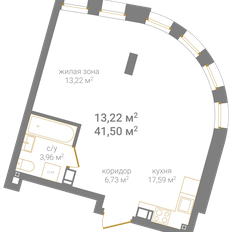 Квартира 41,6 м², 1-комнатная - изображение 2