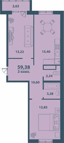 Квартира 59,4 м², 2-комнатная - изображение 1