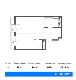 43,3 м², 1-комнатные апартаменты 11 498 940 ₽ - изображение 14