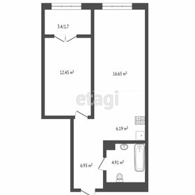 Квартира 46 м², 1-комнатная - изображение 1