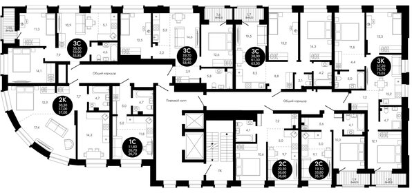 Квартира 75,7 м², 3-комнатная - изображение 2