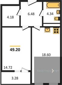 Квартира 49,2 м², 1-комнатная - изображение 1