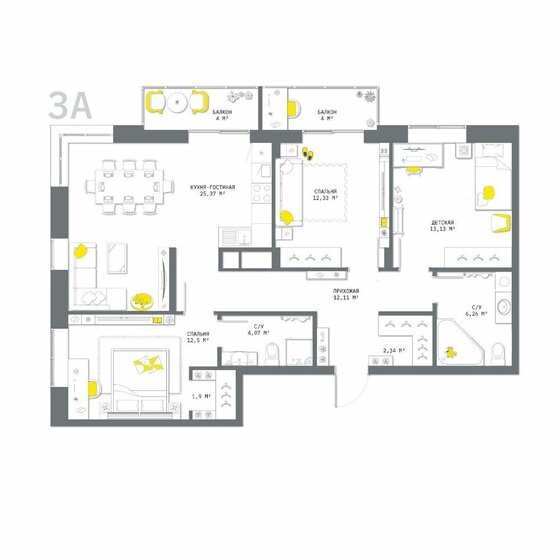 98 м², 3-комнатная квартира 11 354 458 ₽ - изображение 1