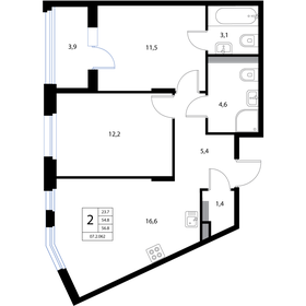 50,9 м², 3-комнатная квартира 9 162 000 ₽ - изображение 41