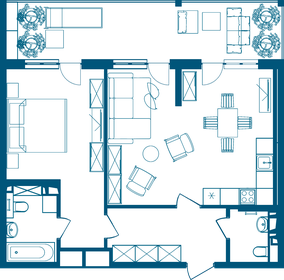 Квартира 79,8 м², 2-комнатные - изображение 2