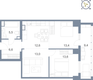75,1 м², 1-комнатная квартира 8 970 000 ₽ - изображение 33