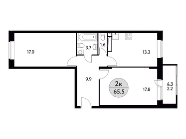 64,5 м², 2-комнатная квартира 7 100 000 ₽ - изображение 92
