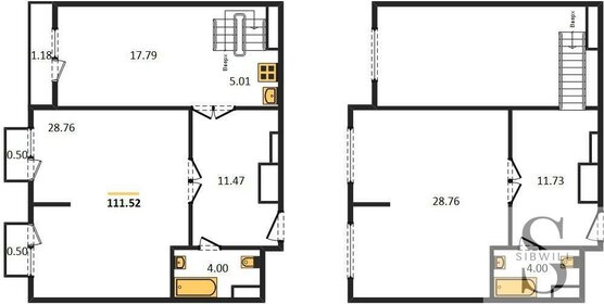 Квартира 111,5 м², 3-комнатная - изображение 1