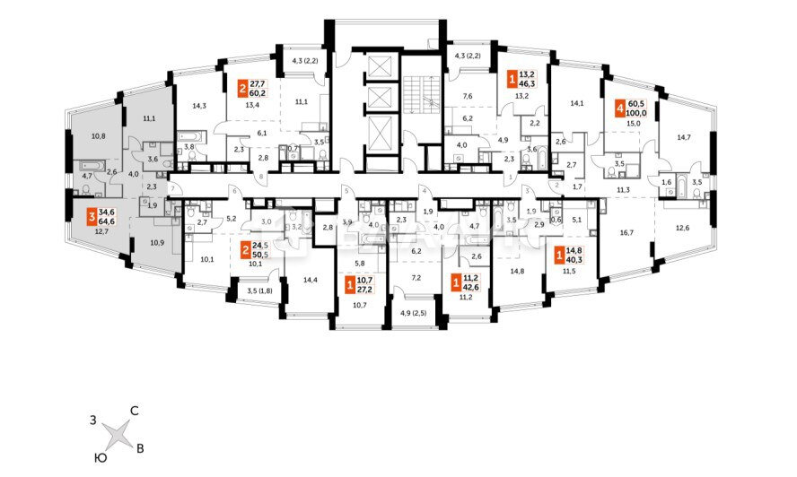 64,6 м², 3-комнатная квартира 27 000 000 ₽ - изображение 1