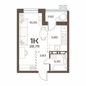 Квартира 28,8 м², 1-комнатная - изображение 1