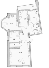 Квартира 110,1 м², 3-комнатная - изображение 1