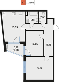 Квартира 77 м², 2-комнатная - изображение 1