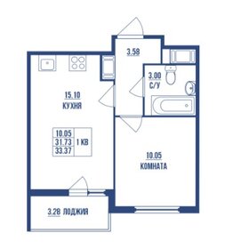 Квартира 35 м², 1-комнатная - изображение 1