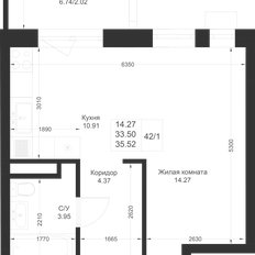 Квартира 35,5 м², студия - изображение 2