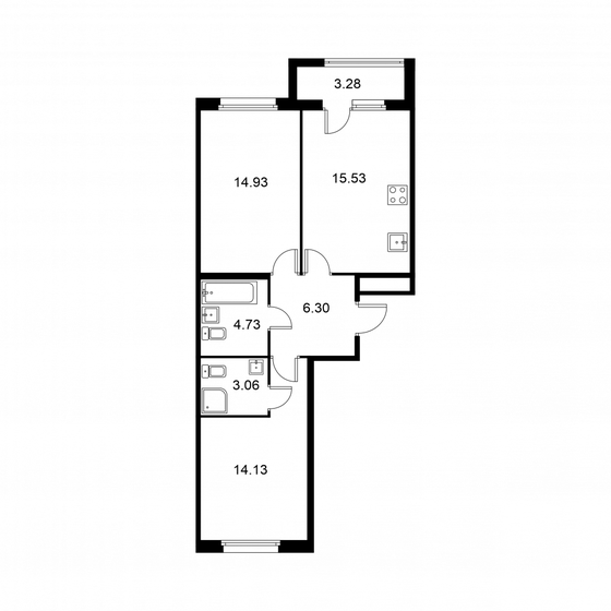 60,3 м², 2-комнатная квартира 9 168 640 ₽ - изображение 1