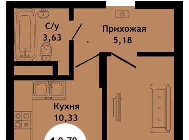 Квартира 28 м², 1-комнатная - изображение 1