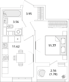 33,6 м², 1-комнатная квартира 6 990 000 ₽ - изображение 49