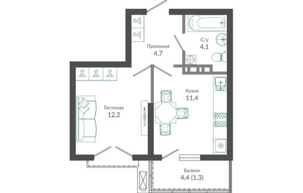 33,8 м², 1-комнатная квартира 19 500 000 ₽ - изображение 139