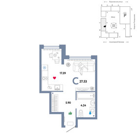 27,5 м², квартира-студия 5 585 000 ₽ - изображение 20