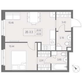 45,6 м², 1-комнатная квартира 14 000 000 ₽ - изображение 102