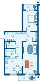 65,3 м², 2-комнатная квартира 8 521 650 ₽ - изображение 23