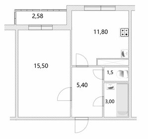 Квартира 37,2 м², 1-комнатная - изображение 1