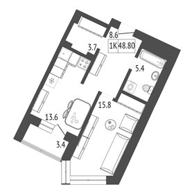 21 м², квартира-студия 3 300 000 ₽ - изображение 55