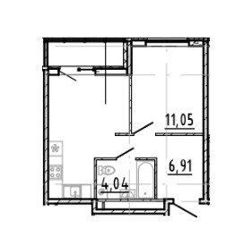 Квартира 36,7 м², 1-комнатная - изображение 1