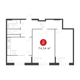 88 м², 2-комнатная квартира 12 699 999 ₽ - изображение 74