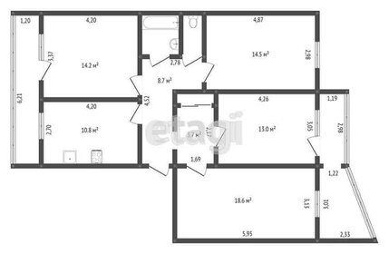 Квартира 89 м², 4-комнатная - изображение 5