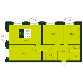 103,2 м², 3-комнатная квартира 10 836 000 ₽ - изображение 33