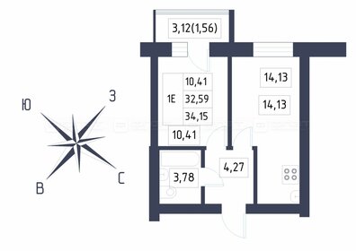 29,9 м², квартира-студия 4 335 500 ₽ - изображение 24