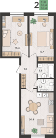 72,4 м², 2-комнатная квартира 7 900 000 ₽ - изображение 61