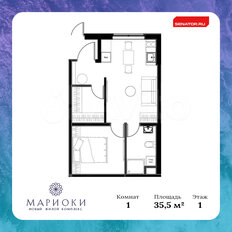 Квартира 35,5 м², 1-комнатные - изображение 3