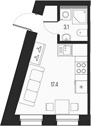 20,1 м², квартира-студия 10 500 000 ₽ - изображение 70