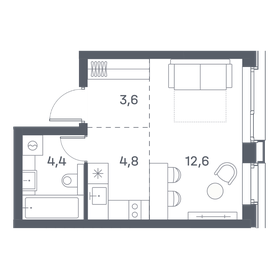 25,4 м², квартира-студия 14 847 900 ₽ - изображение 8