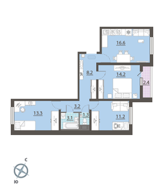 56 м², 3-комнатная квартира 5 750 000 ₽ - изображение 50