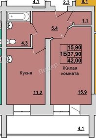 Квартира 42 м², 1-комнатная - изображение 1