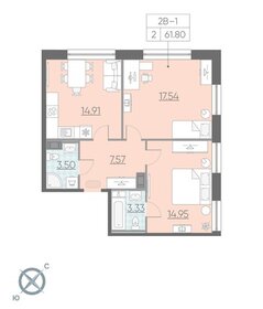 68,7 м², 2-комнатные апартаменты 18 425 000 ₽ - изображение 82