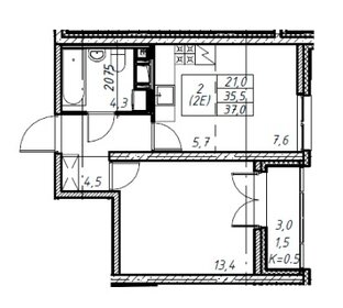 37,6 м², 1-комнатная квартира 5 829 504 ₽ - изображение 53