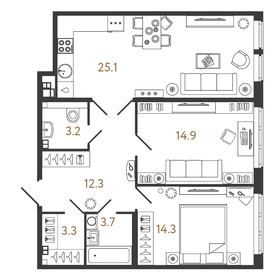 79,7 м², 3-комнатная квартира 22 900 000 ₽ - изображение 111