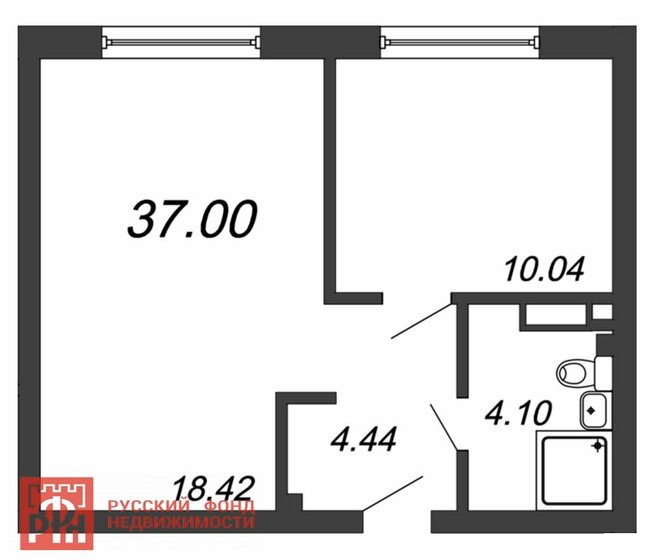 37 м², 1-комнатные апартаменты 9 937 993 ₽ - изображение 1