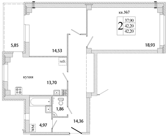 74 м², 2-комнатная квартира 5 482 400 ₽ - изображение 11