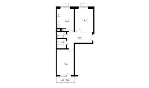 59,3 м², 2-комнатная квартира 24 016 500 ₽ - изображение 38